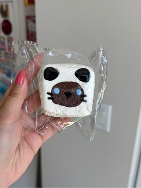 Kawaii Siamese cat Face Squishy - White with Brown & Black Accents